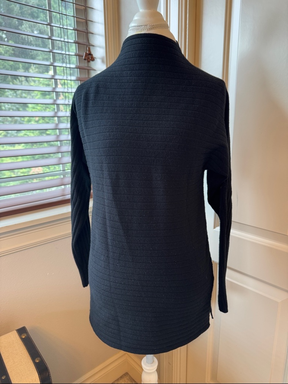 Banana Republic Black Ribbed Crewneck Sweater
